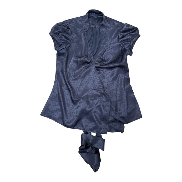 Express Brown Puff Sleeve Wrap Blouse - Picture 3 of 5